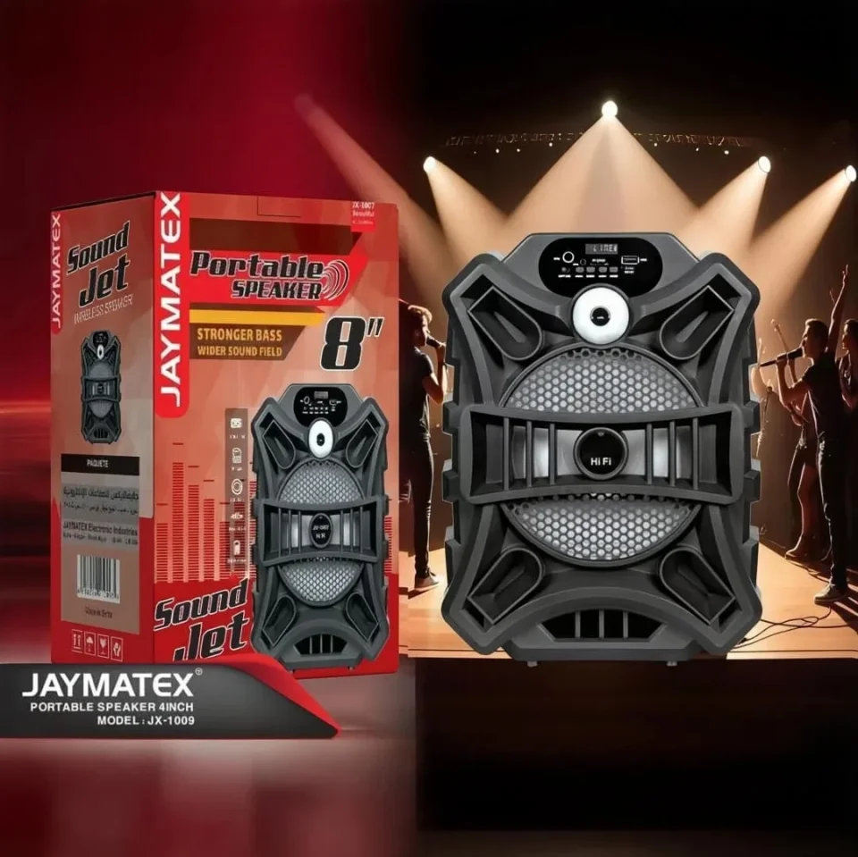 سبيكر بلوتوث Jaymatex 1009 – صوت قوي مع إضاءة LED