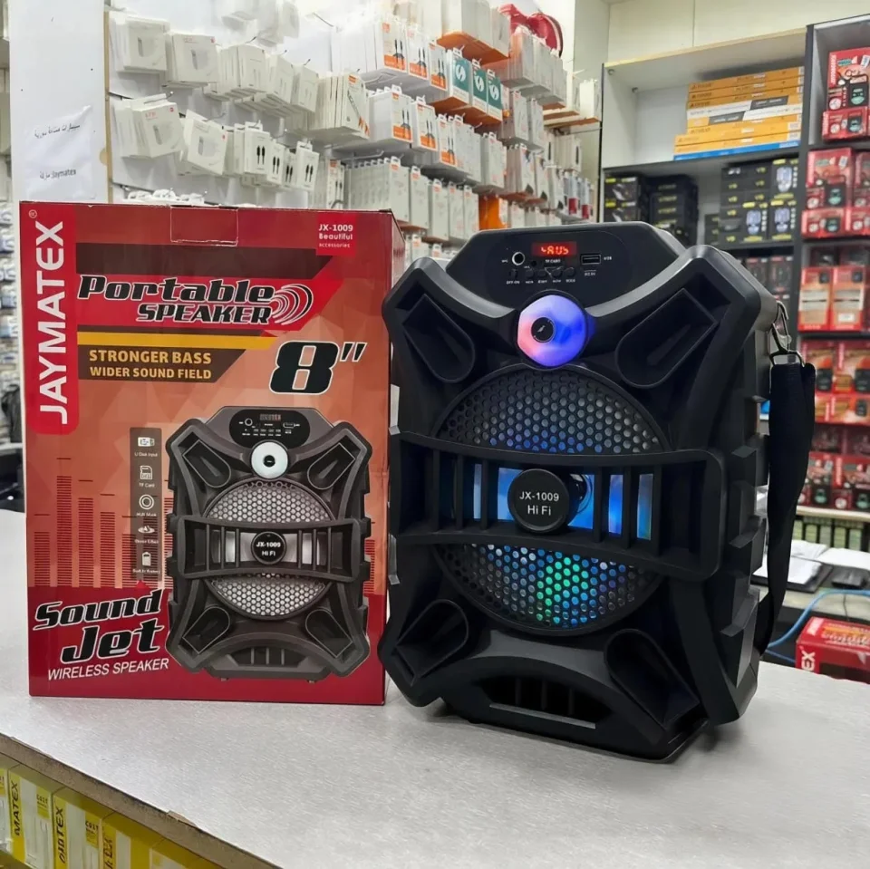 سبيكر بلوتوث Jaymatex 1009 – صوت قوي مع إضاءة LED