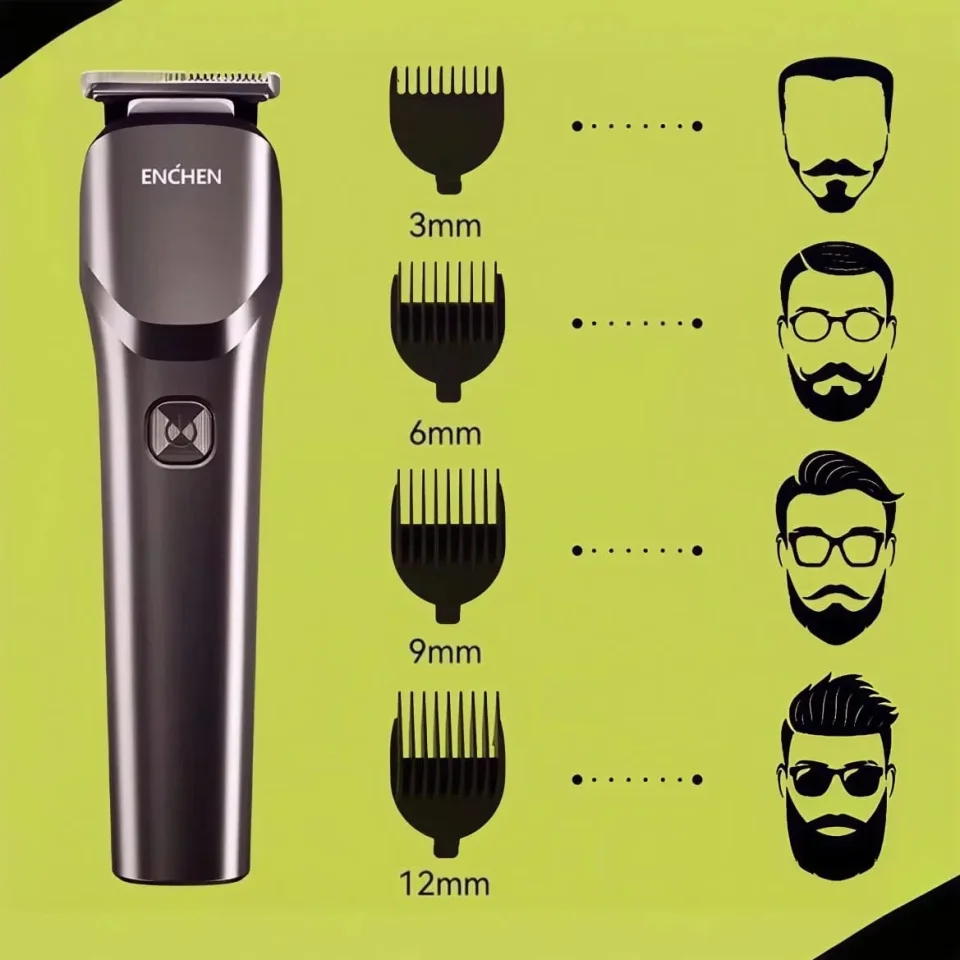 ماكينة حلاقة وتشذيب متعددة الوظائف ENCHEN Beardo 2 للرجال قابلة للشحن مع شفرات دقيقة