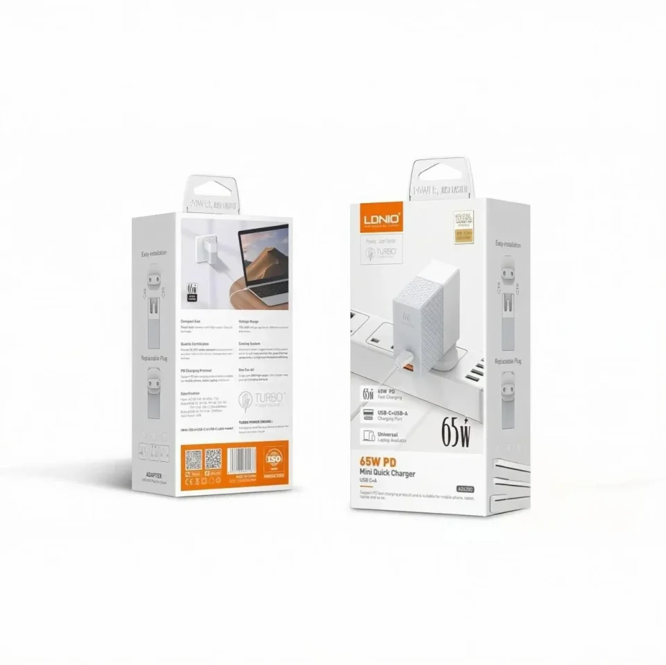 شاحن منزلي سريع LDNIO A2620C – Type-C إلى Type-C