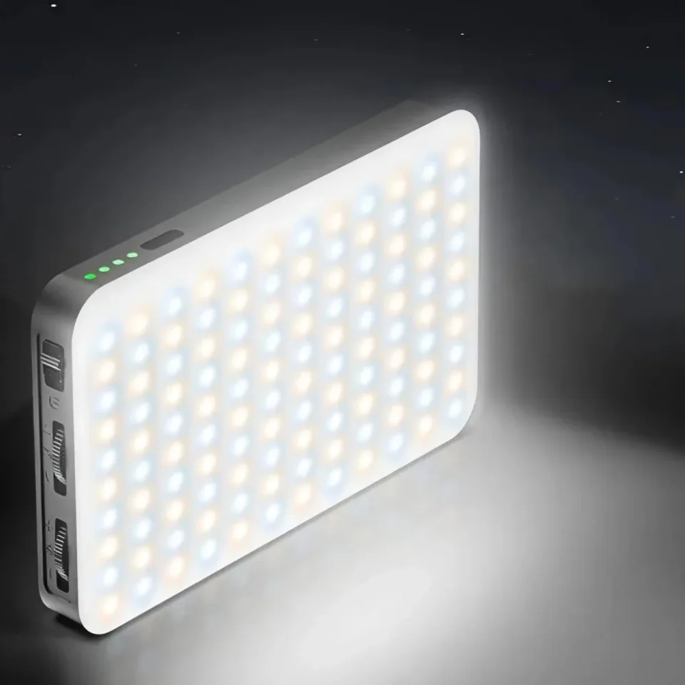 ضوء فيديو D10 LED – 120 مصباح، محمول، قابل للشحن، على الكاميرا