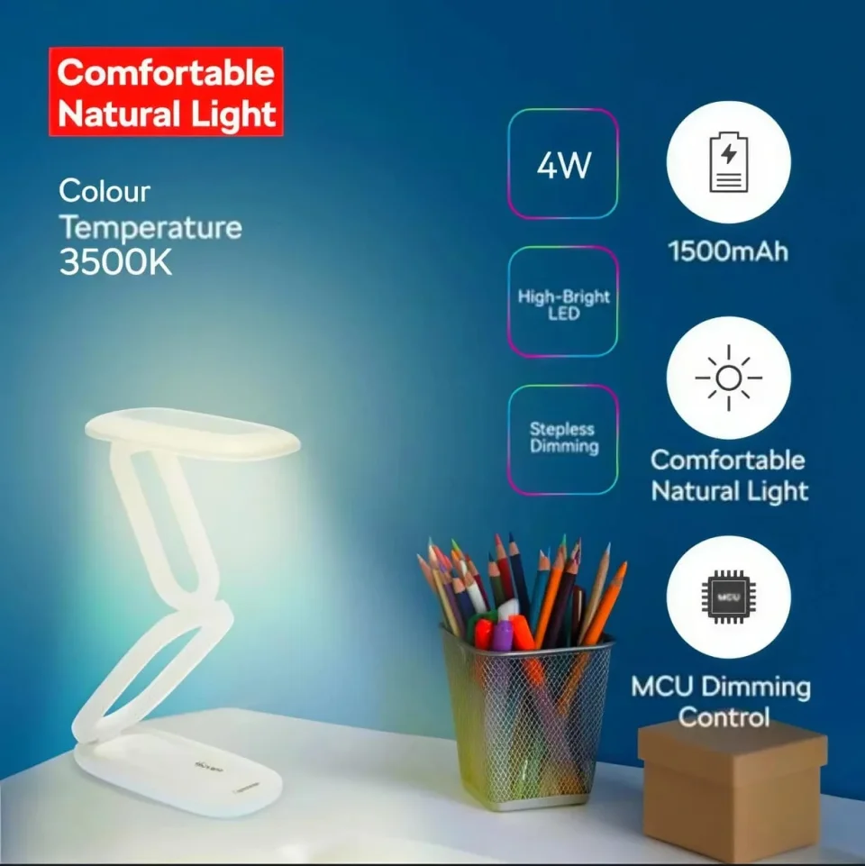 مصباح LED - 1964قابل للشحن بإضاءة طبيعية وتعتيم تدريجي – 1500mAh