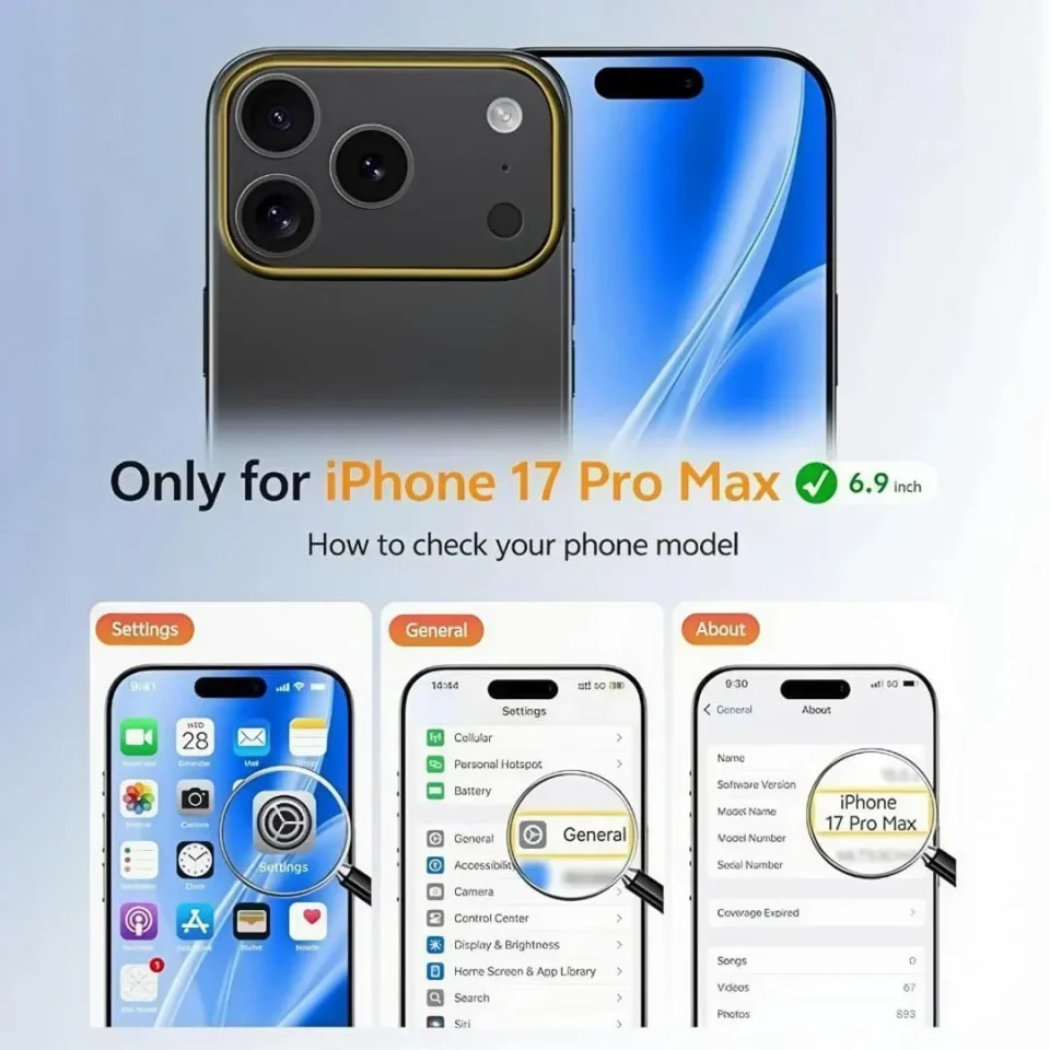 غطاء iPhone 17 Pro Max شفاف غير لامع مع حماية كاميرا وMagSafe