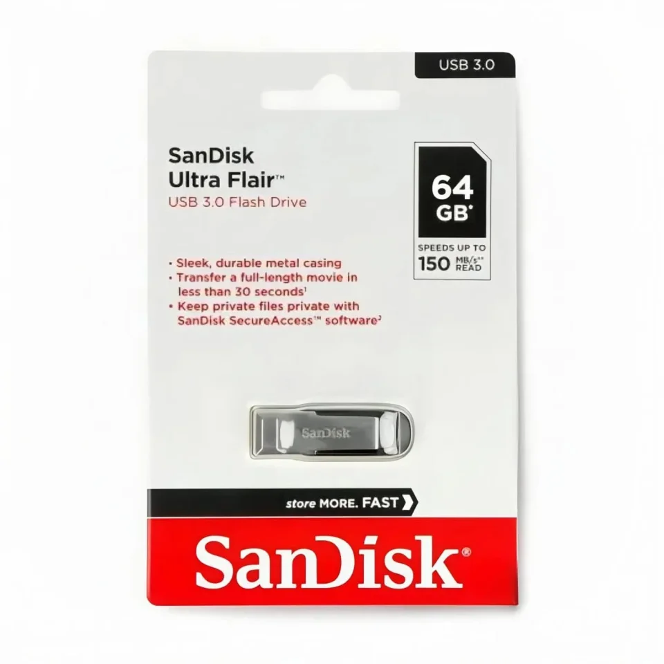 فلاش ميموري سانديسك ألترا فلير 64 جيجابايت USB 3.0