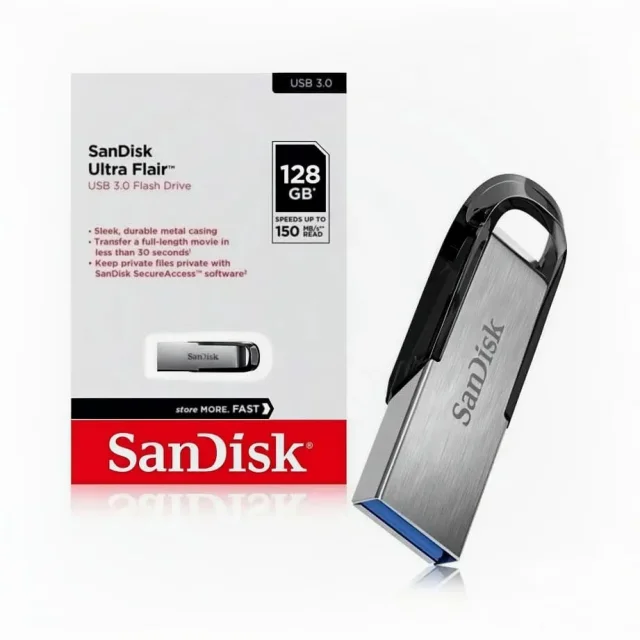 فلاش ميموري سانديسك ألترا فلير 128 جيجابايت USB 3.0