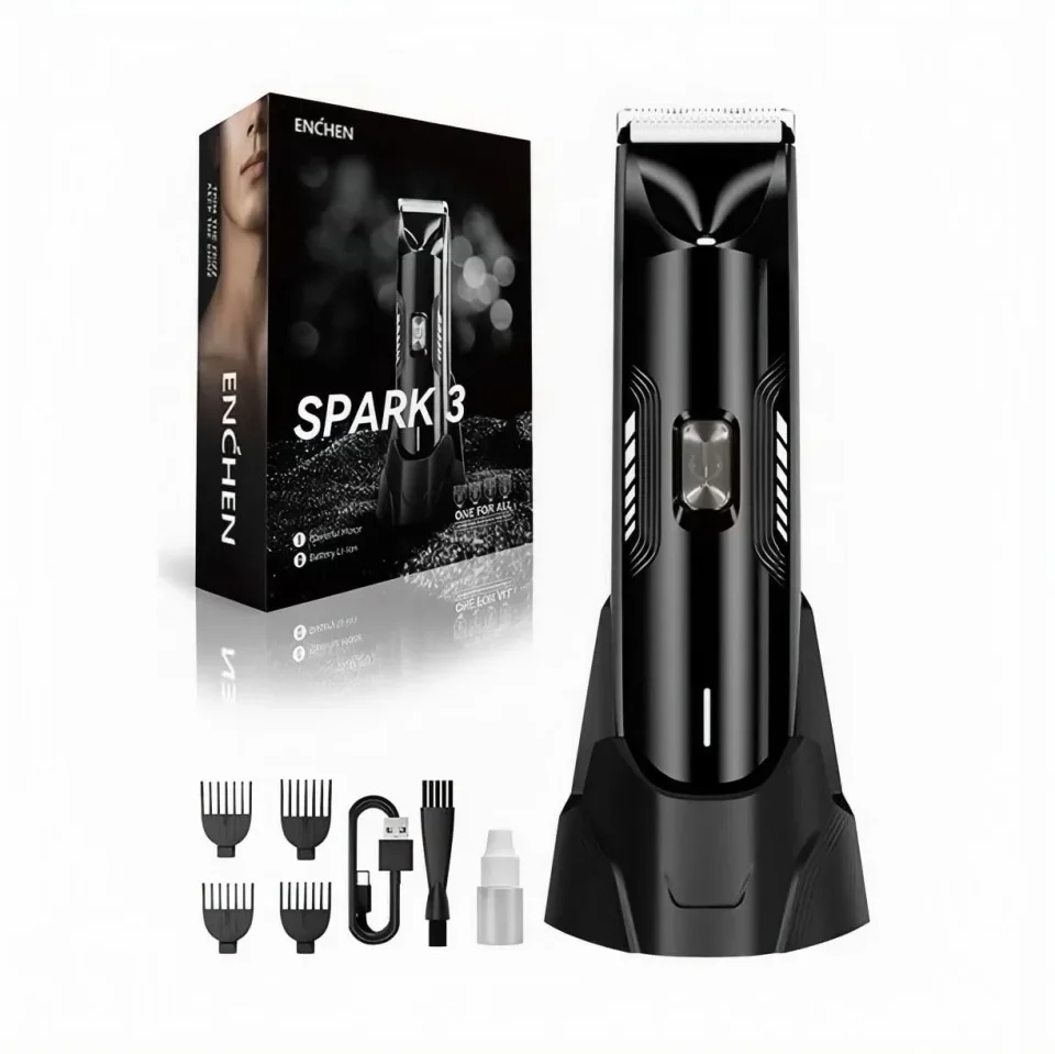 SPARK 3 – ماكينة حلاقة وتشذيب للرجال، قابلة للشحن ومقاومة للماء مع LED