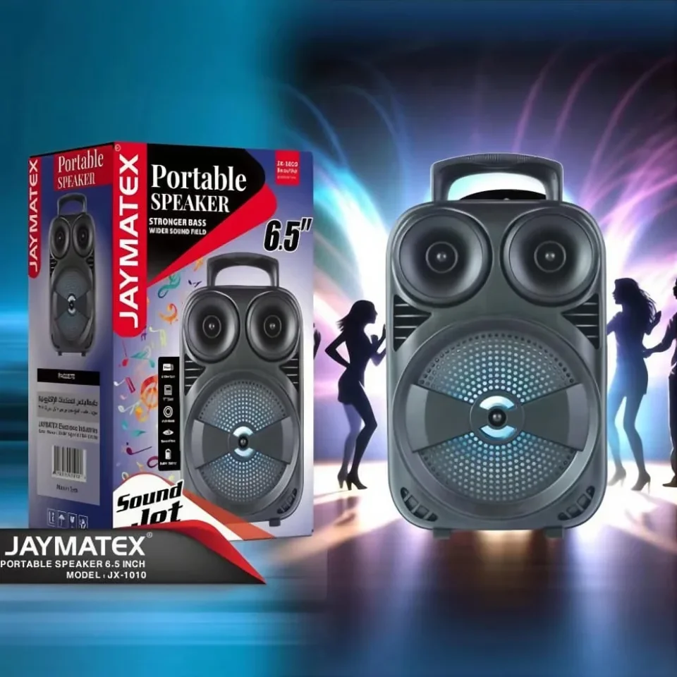 مكبر صوت بلوتوث Jaymatex 1010 – صوت قوي مع إضاءة LED