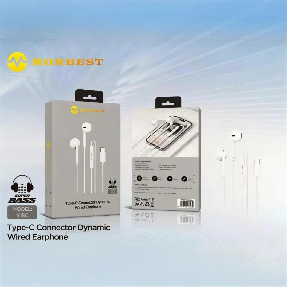 سماعات أذن سلكية MORBEST Y15C بمنفذ Type-C