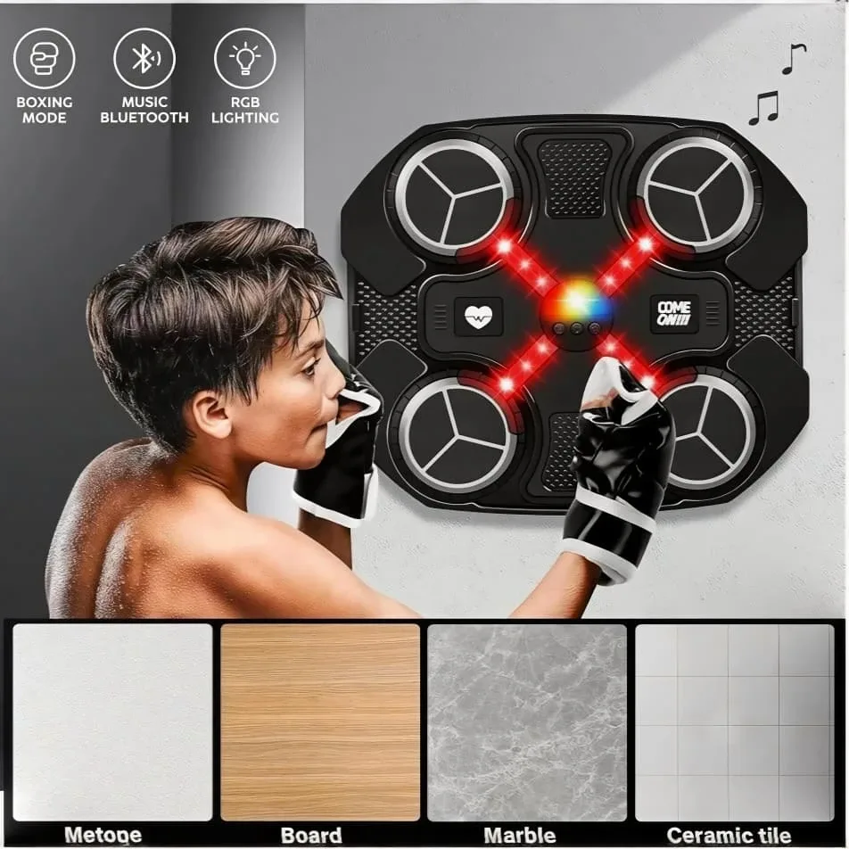 جهاز ملاكمة ذكي جداري مع موسيقى وإضاءة LED – CaiDi Toys