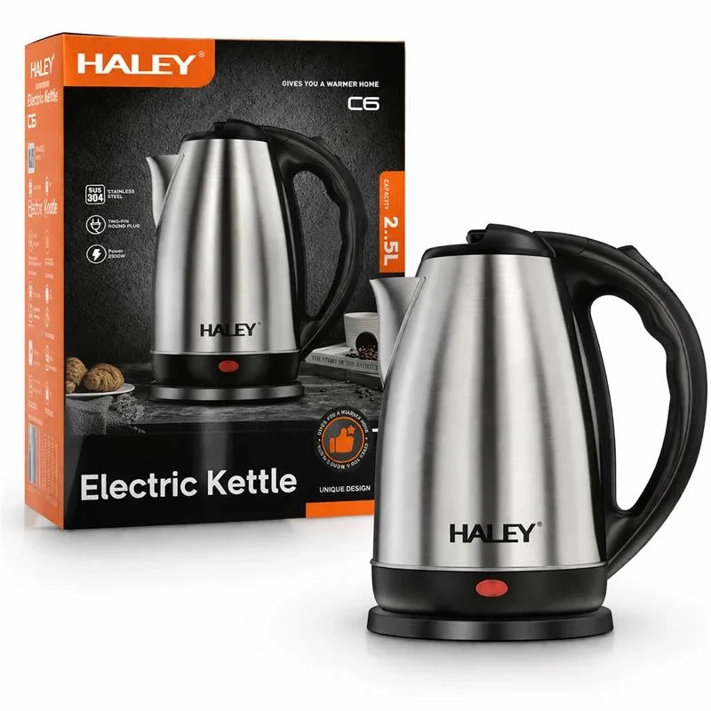 غلاية كهربائية ستانلس ستيل HALEY سعة 2.5 لتر –  C6